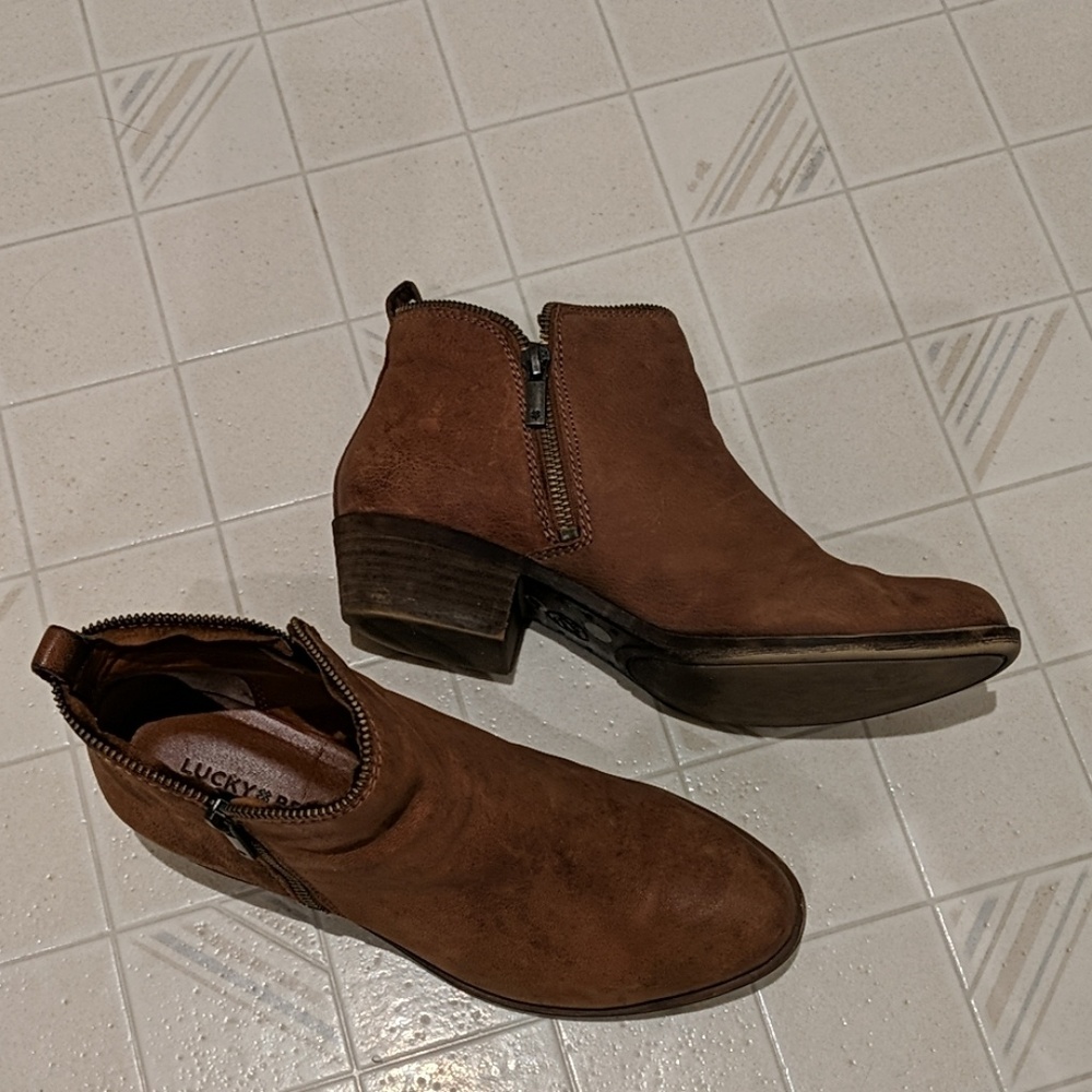 Lucky Brand Leather Brown Booties Size 9